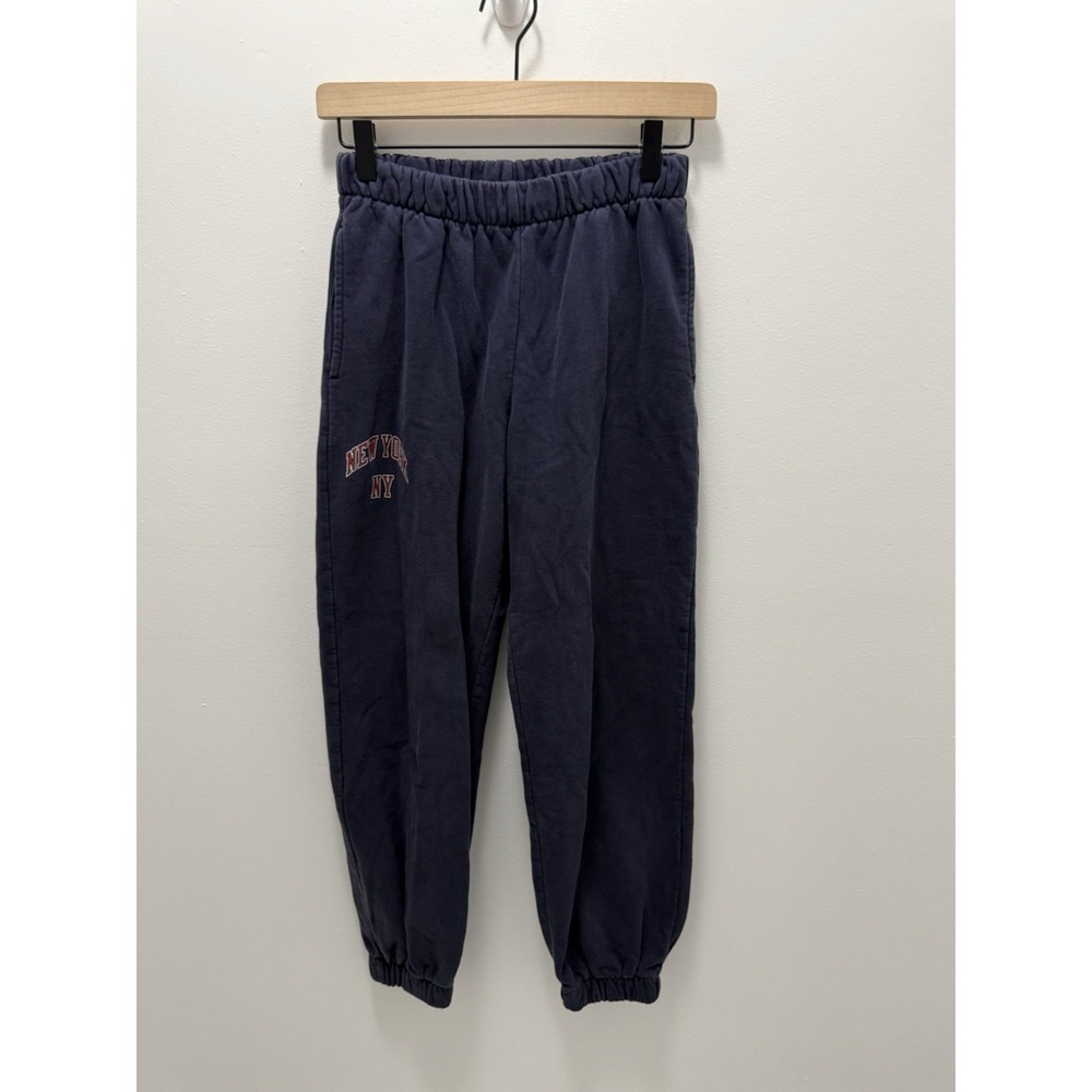 Brandy Melville New York NY Navy Fleece Jogger Sweatpants One Size Blue‎